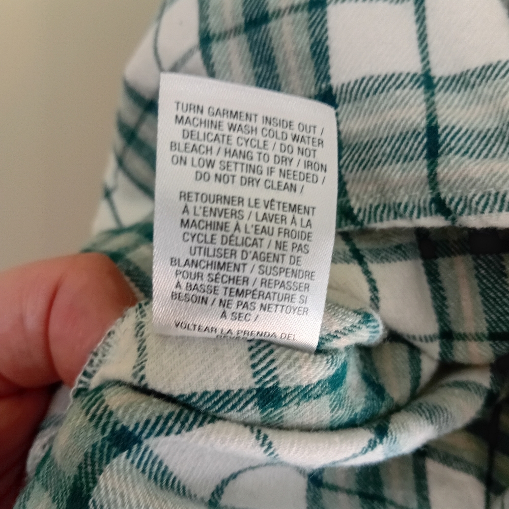 Ardene Teal and Cream Plaid Shirt - Picture 5 of 5